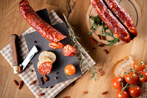 Moretti® Rohschinken Prosciutto | 6 kg | Dünn gewürzt | 100% natürlich | Ohne Konservierungsstoffe | Tribute Holzschneidebrett und traditionelle Wurst | Hergestellt in Kalabrien (ohne Knochen)