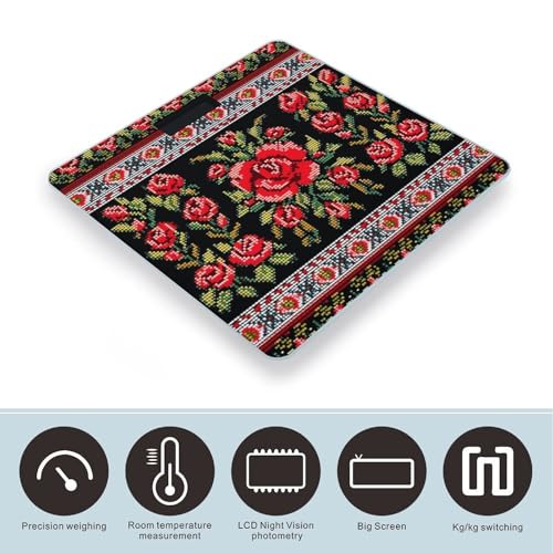 Báscula Digital Blanca con Diseño Bordado Ucraniano miniatura 3