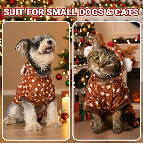 Disfraz pijama cálido de reno para perros pequeños miniatura 6