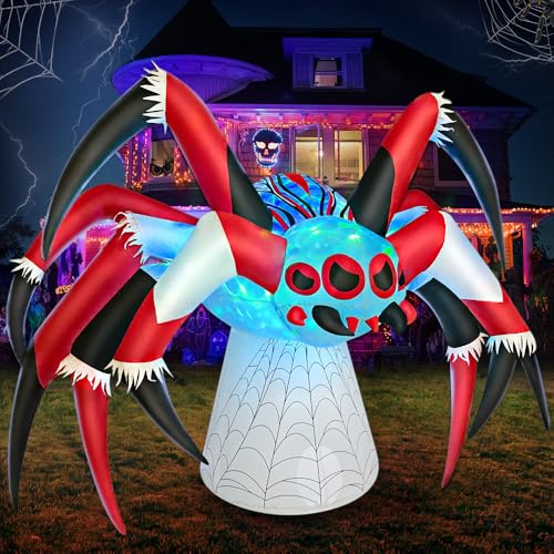 Aufblasbare Halloween-Spinne mit LED-Licht – ca. 1,8 m