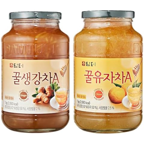 Damtuh Honey Citron Tea & Honey Ginger Tea Bundle Pack 1000g - 2.20lb x 2 Bottle Cover