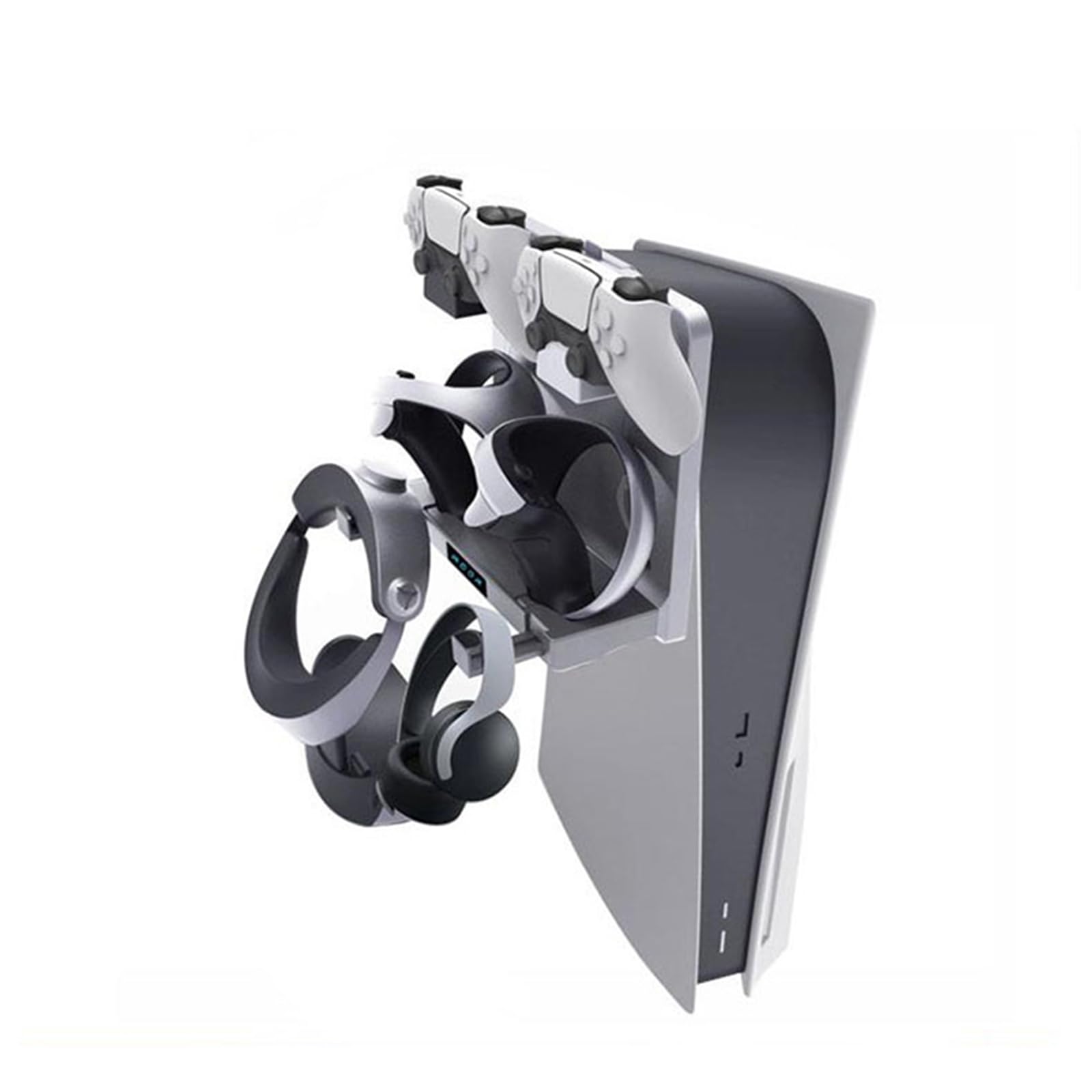 LYL Supporto da Parete per Stazione di Ricarica per Controller PS5 e PSVR 2 - Dock Controller e Cuffie - Ricarica Rapida e Verticale - Montaggio a Parete