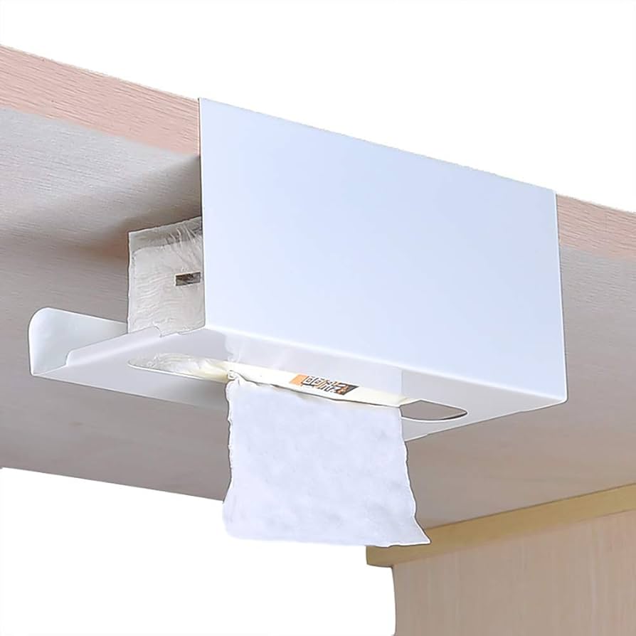 ハンドメイド　ホワイトシャビー　ティッシュシェルフ タオルホルダーつき ホワイトシャビー ティッシュシェルフ タオルホルダーつき