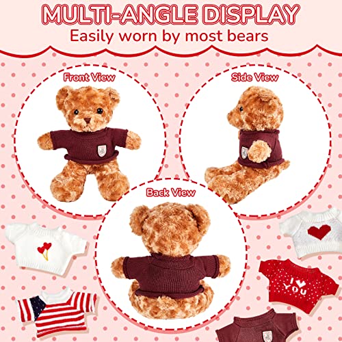 5 Pcs Doll Clothes Bear Clothes Cute Stuffed Animal Clothing Doll Accessories Cotton Plush Toy Clothes Bear Sweater Outfit Fit Most 14-18 Inch Bears Animal Plush Dolls Stuffed Toys #TOP2