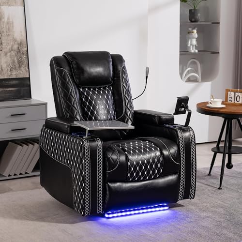 Sillón reclinable eléctrico de cuero PU miniatura 1