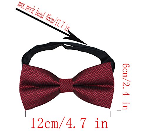 Image of Bow Tie for Men & Boys, Pre-Tied Bowtie Adjustable 9-18in, for Formal Tuxedo, Prom Party, Wedding