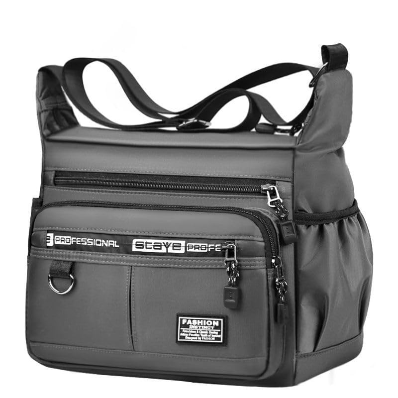 Bolsa Luxo Grande Um Ombro Saco Crossbody Mochila Bolsa Transversal Reforçada (Cinzento)