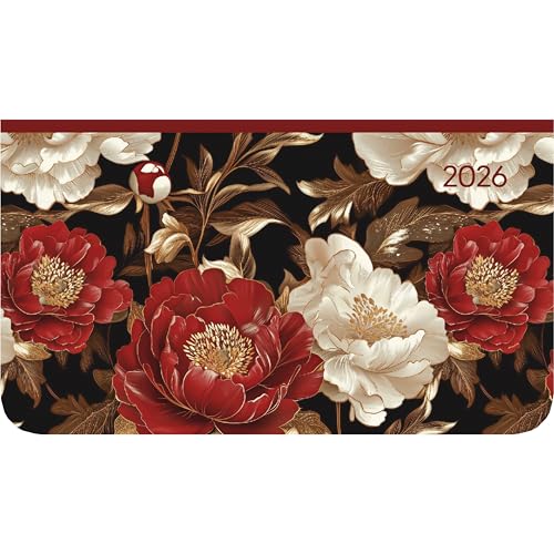  Alpha Edition - Ladytimer Pad Pattern 2026 – Calendario tascabile 15,6 × 9 cm in formato orizzontale con panoramica settimanale e area note, elegante calendario a libro e agenda per scuola, lavoro e