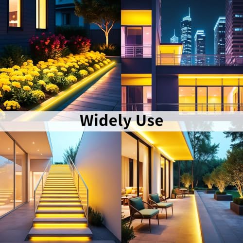 YeahBoom 5M COB LED Streifen,220V Direktanschluss mit Eurostecker,Warmweiß 3000K,Hohe Dichte Flexibler Wasserdicht LED Strip,für Schlafzimmer Schrank Zuhause Party Dekoration