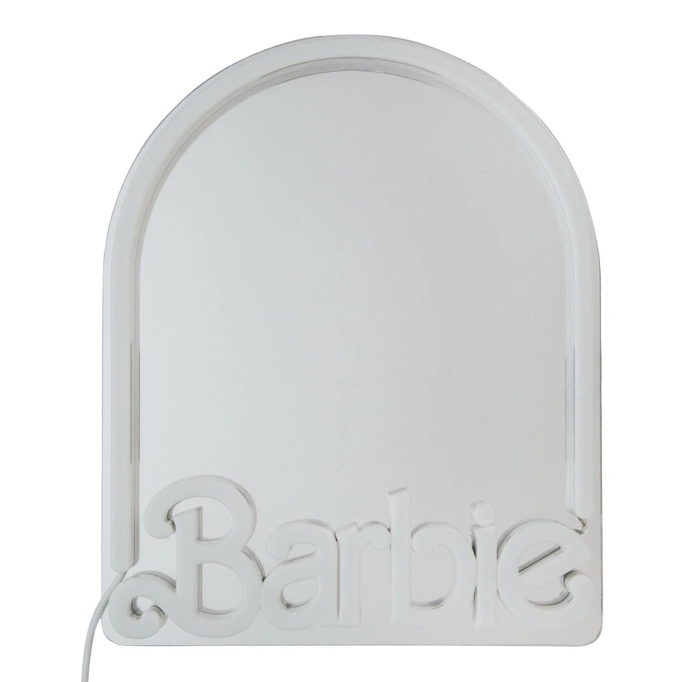 Paladone Barbie neonowe lustro ścienne LED, oficjalna licencja Mattel, dekoracja domu i sypialni, dla dziewcząt, nastolatków, kobiet, różowa lampa zasilana przez USB