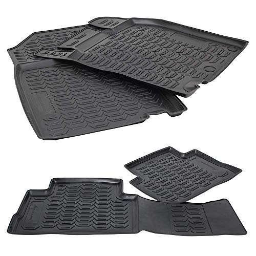 Novline MAT502 - Juego de Alfombrillas de Goma para el Suelo, Color Negro