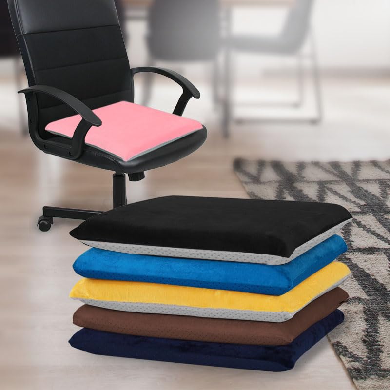 Augld Square Chair Seat Cushion Memory Foam Chair Cushion for Kitchen, Dining,Office or Car 16x16 in Black