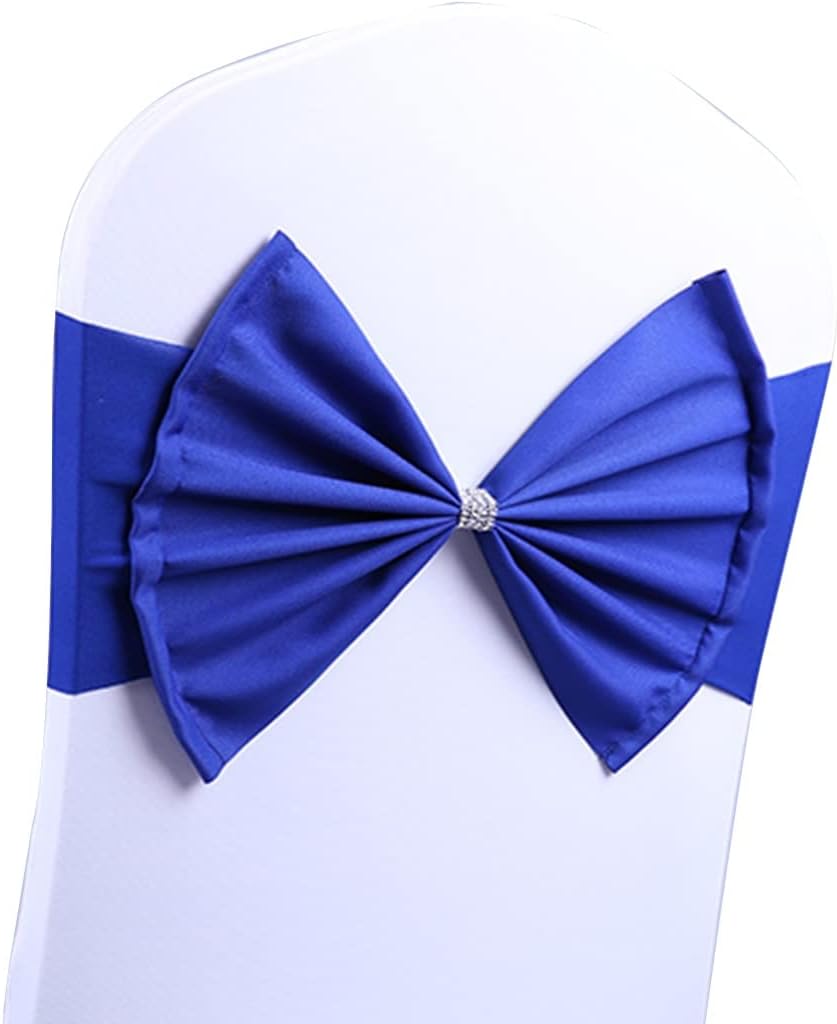 Chair Bows for Parties 10-50 Pieces Fashion Sequins Diamond Bow Chair Frames Party Celebration Elastic Chair Strap Decorative Ribbon Flower (Color : A Size :10) (I*20)