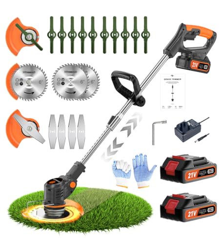 21V Cordless Strimmer Erzneaoch Grass Trimmer with 11,000 RPM and 750W Motor Garden Strimmer...