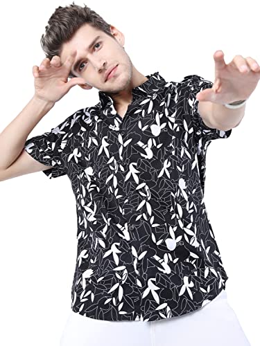 Image of Ketch Men's Cotton Slim Fit Printed Half Sleeve Shirt