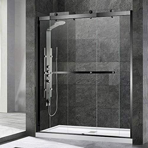 WOODBRIDGE Frameless Shower Door, 56\"60\" Width, 76\" Height, 3/8