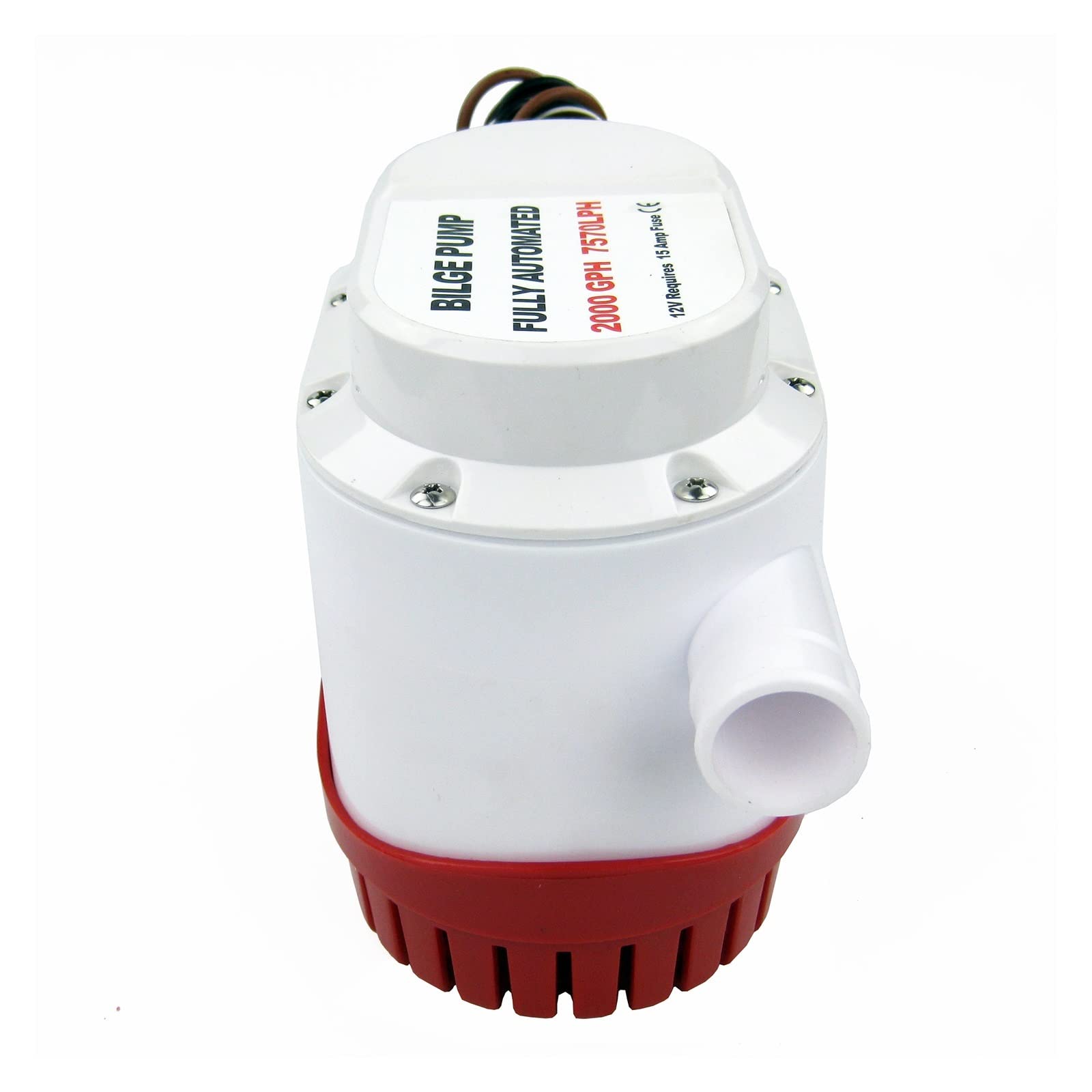Bomba sumergible pequeña ajustable Bomba de achique automática for barco, 2000 GPH, bomba agua marina, 12 V, interruptor flotador incorporado