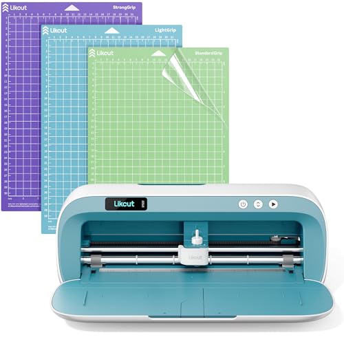Likcut S41 Plotter de Corte A4, Máquina Troqueladora con Menú en Español, Kit de Inicio con 3 Tapetes Mixtos