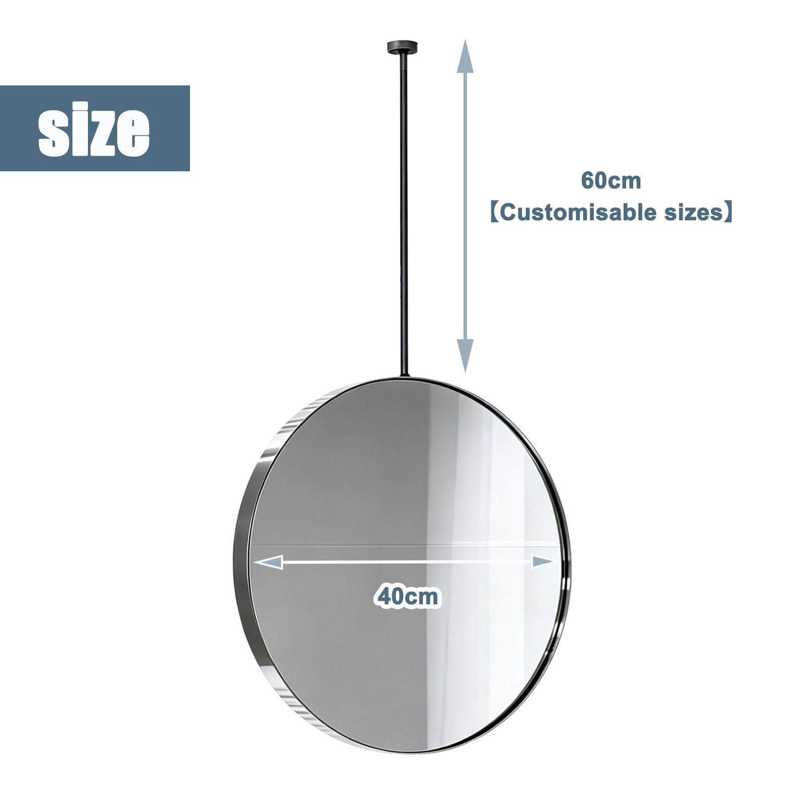 Specchio decorativo da parete per bagno, specchio da appendere al soffitto