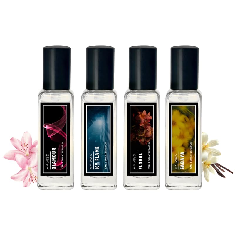 Image of Luxury Women Perfume Gift Set | 4x20ml | Fresh, Fruity & Sweet Premium Long Lasting Fragrance | Perfume Gift Set for Women | Glamour, Icy Flame, Floral, Sabaya