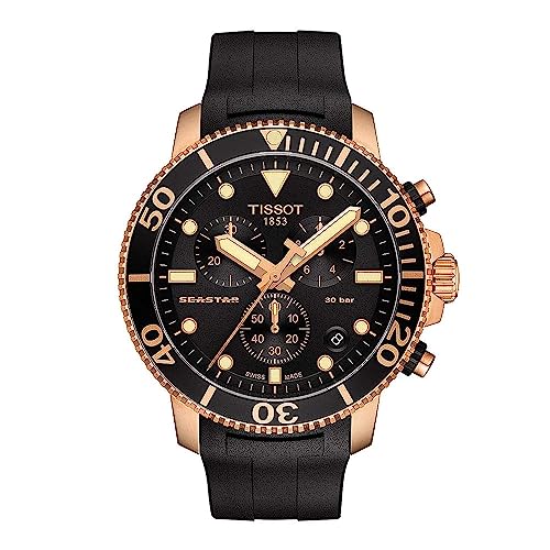 Tissot Seastar 660 1000 - Reloj Casual De Acero Inoxidable Para Hombre, Color Negro, T1204173705100, Color Negro, Cronógrafo Tissot Seastar 660 1000 - Reloj Casual De Acero Inoxidable Para Hombre, Color Negro, T1204173705100, Color Negro, Cronógrafo