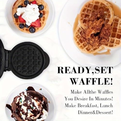 Image of 3 in 1 Mini Waffle Maker Machine 4 Inch Electric Waffle Iron with Interchangeable Plates Easy to Clean Breakfast Sandwich Snack Maker 350 Watts