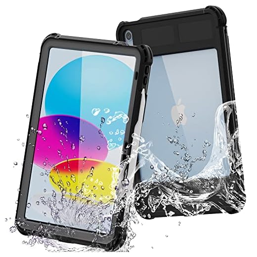 TECHGEAR Funda Impermeable para iPad 10 2022 [Poseidon] Resistente a Prueba de choques Carcasa con Protector de Pantalla Incorporado + Soporte y Correa de Hombro Funda para iPad 10.9" 10 Generación