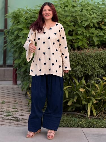 Image of ANNI Designer Farshi Salwar Suit for Women Viscose Embroidered | Co Ord Set for Woman | Straight Kurta Palazzo Outfit Round Neck V Slit Long Sleeve Ethnic Dress Womens Clothing
