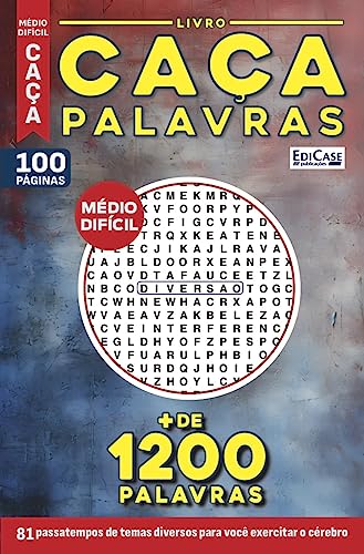 Livro Caça-Palavras 55: Nível Médio/ Difícil - Temas diversos para você exercitar o cérebro