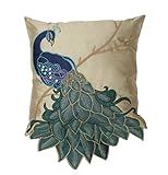 Thro Ltd. By Marlo Lorenz 4182 Fancy Peacock 16 by 16-Inch Pillow, Multi