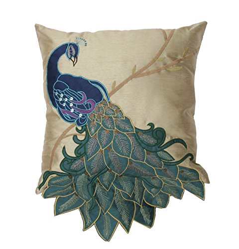 Thro Ltd. By Marlo Lorenz 4182 Fancy Peacock 16 by 16-Inch Pillow, Multi