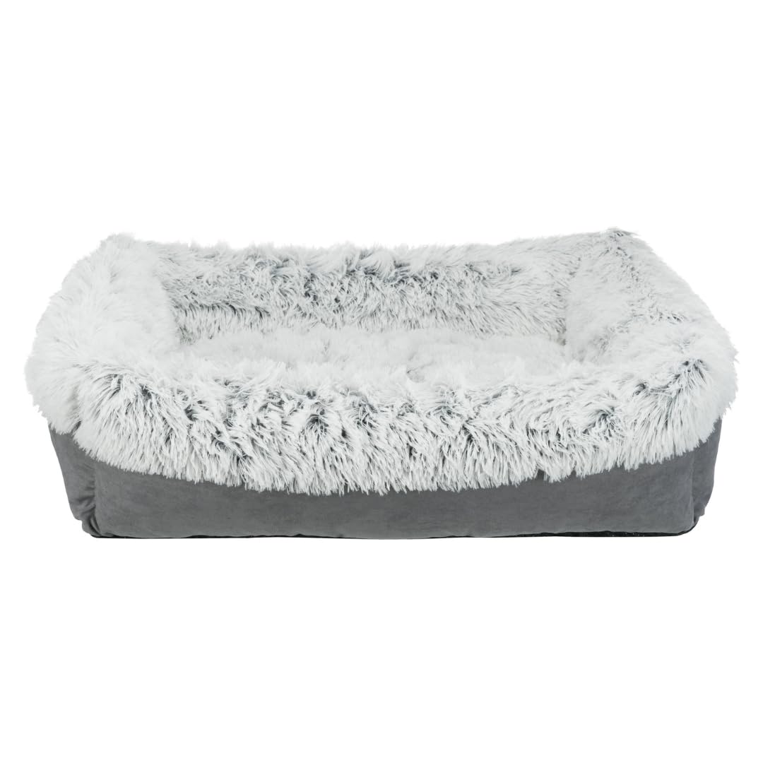 Harvey Bed, Square, 60 × 50 cm,Grey and White-Black