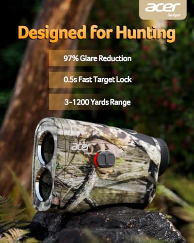 Image of Acer Pro Golf Rangefinder with Slope Switch, Pin Lock Vibration - 1200 Yards Laser Range Finder Golf, 7X Magnification, Rechargeable Battery with Magnet Stripe, IP54 Waterproof, Golf Gifts for Men