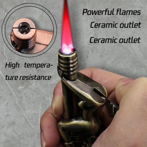Encendedor Retro Metal Butano Bronce Ligero miniatura 3