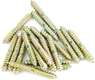 Yosoo Health Gear 20pcs Double Head Ended Wood to Wood Screws, 5x40mm Dowel Screw Wood to Wood, Zinc Self-tapping Thread Bolts for Woodworking Furniture Fixing Dowel