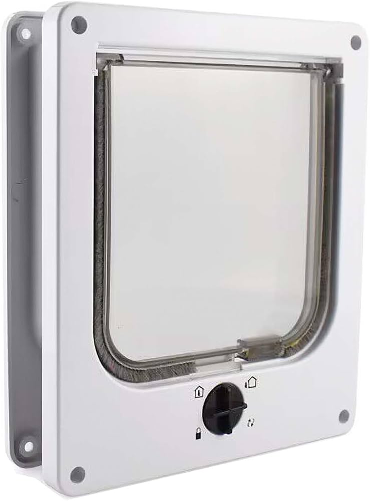 Chatière, porte pour animaux à verrouillage tournant à 4 voies pour chats et petits chiens