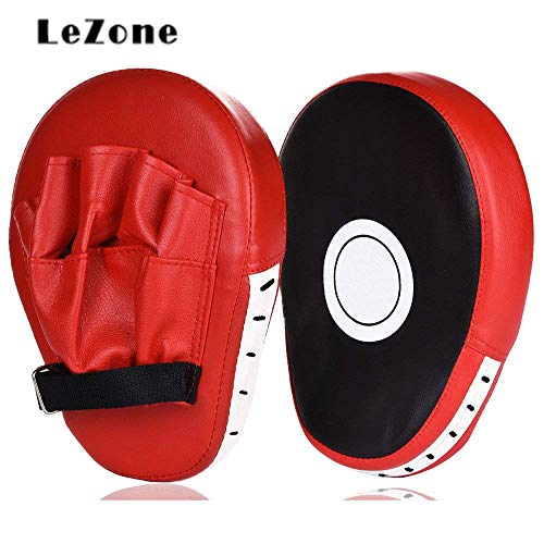 Luniquz 1 Paar PU Handpratzen Pratze Boxen Boxing Kickboxen Pads vorgekrümmt Kick-MMA Muay Thai Taekwondo Handschlagpolster