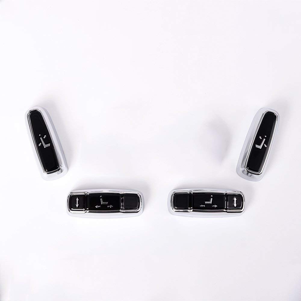 LLKUANG for Jaguar XE/XF F-Pace 4 PCS/Set ABS Seat Adjustment Button Cover Trim for and Rover Discovery Sport EVOQUE Vogue Velar