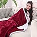 Electric Blanket Heated Throw Fast Heating Blanket Flannel & Sherpa Reversible 50