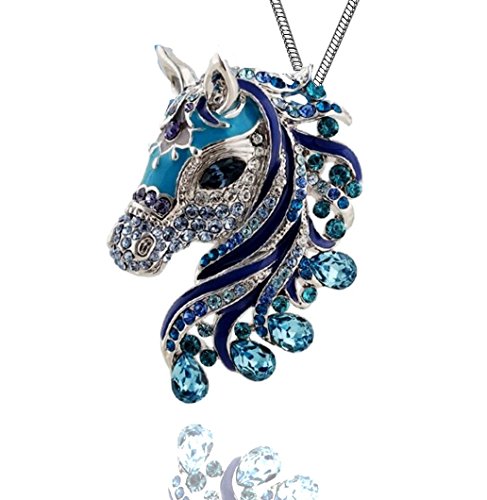DianaL Boutique Horse Pendant Necklace 24 inches Chain Gift Boxed Fashion Jewelry