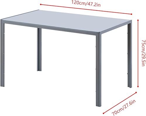 Miniatura 5 de 4HOMART Yvonne&F.L.A.M. Juego de 4 mesas de comedor y sillas negras modernas de 5 piezas para cocina pequeña, mesa rectangular de vidrio templado y
