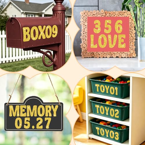 Image of Bulletin Board Letters 129 PCS Glitter Gold Letter Stickers Large 4 Inch