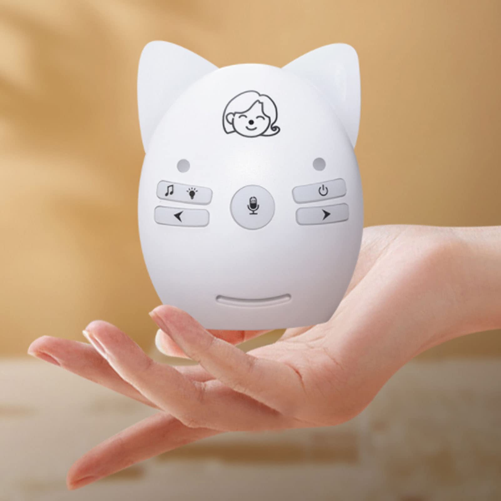 Baby Monitor Aggiornato, Baby Monitor Wireless con Messa a Fuoco Digitale, Luce Notturna SM da 905 a 925 MHz a Lungo Raggio, Suono Cristallino, Spina Europea 100‑240 V (Bianco)
