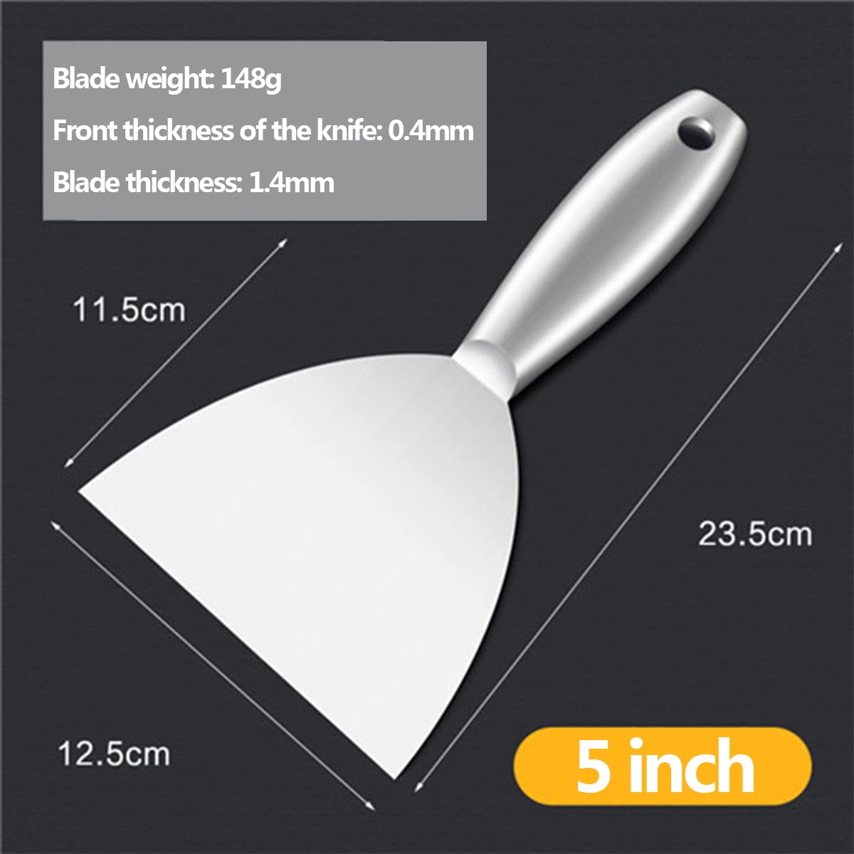 Coltello for raschietto for stucco, Coltelli for nastratura in acciaio inossidabile Raschietto for muro rigido in metallo for cartongesso con coltello for stucco rigido for cartongesso, mastice, decal