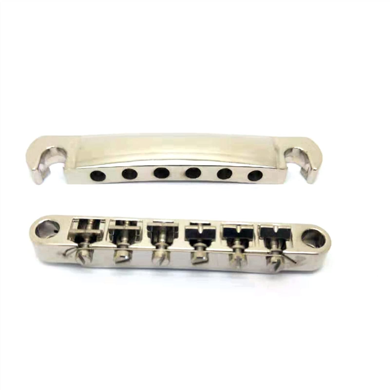 Accesorio repuesto puente Guitarra Eléctrica Tune-O- matic Puente Y Cordal Con Pernos Set Fit LP Guitar Reemplazo De Níquel