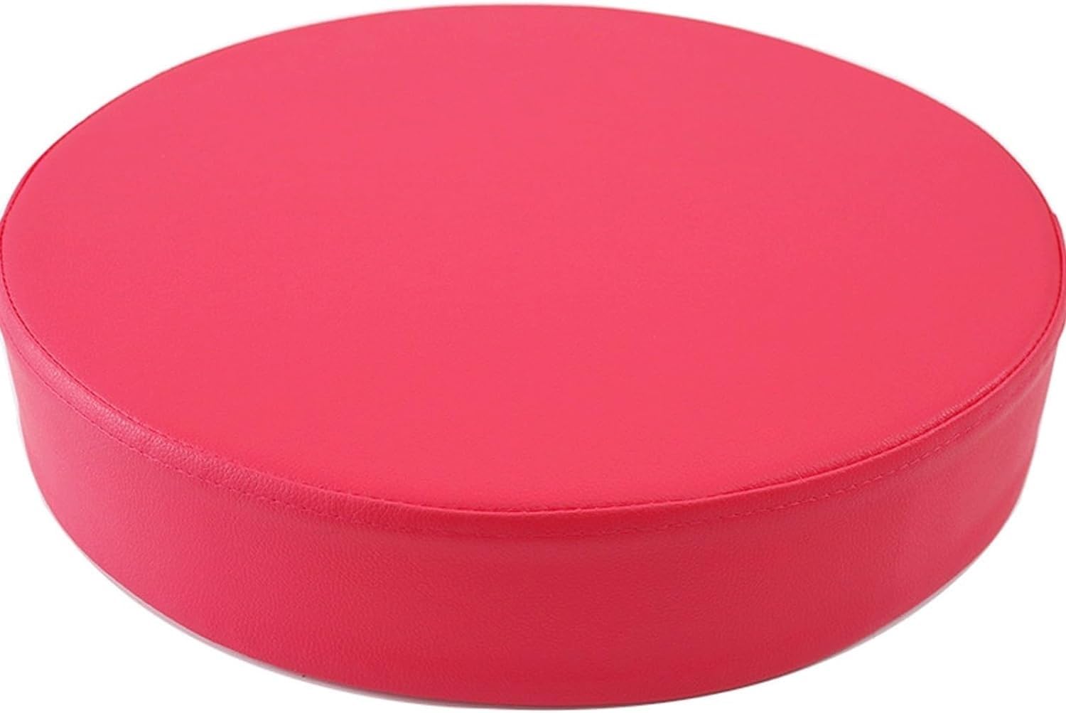 BLLMTEAR Round Seat Cushions for Stools 14/16/18/20" - Artificial Leather Chair Cushion - Memory Foam Chair Pads ﻿for Outdoor Furniture for Office Kitchen Dining(Rose red,17.7x2in/45x5cm)