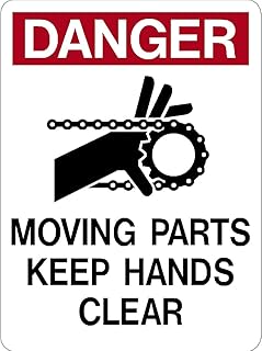 I Make Decalsâ„¢ Danger, Moving Parts, Keep Hands Clear, Vinyl Decal Sticker Placard 2.5