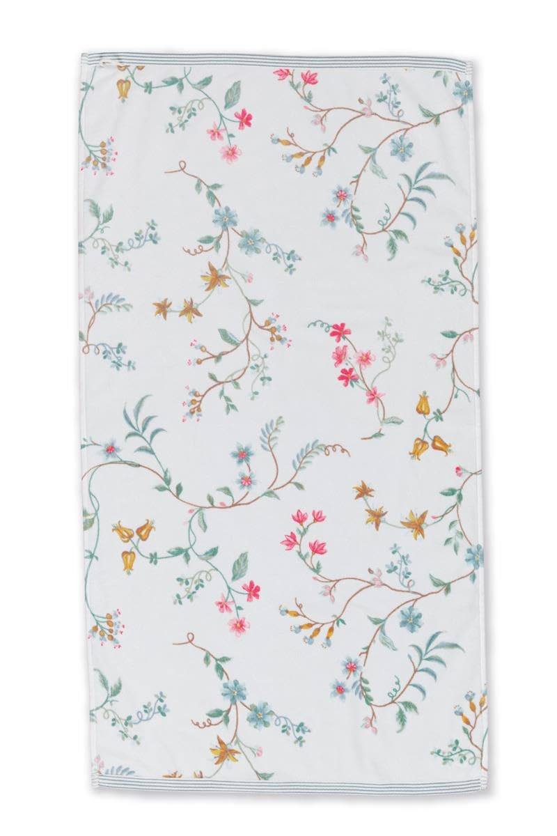 Les Fleurs Hand Towel 50 x 100 cm White