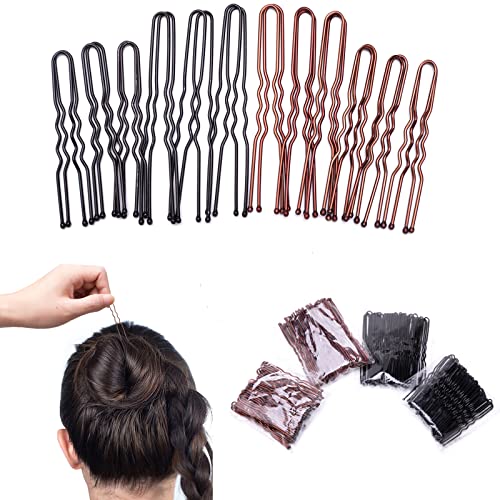 Epingles à Cheveux, Epingle Cheveux Femme, Pinces à Cheveux 200 pièces, Métal Pince Chignon, Toute Coiffure, Fournitures de Coiffure (200 en U mixte 2) Cover