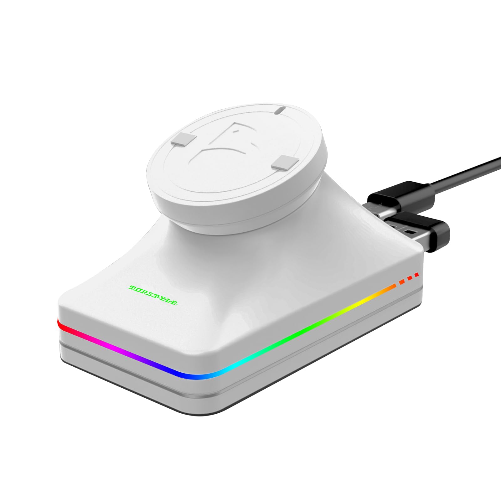 Magnetic Mouse Charging Dock with RGB Lighting, Compatible with Logitech G Pro X Superlight 2/1, G502, G502X, G703, G903, G403 (White)